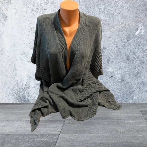 Zestt Women's Organic Cotton Gray Knit Sweater Button Side Cardigan One Size - Picture 13 of 13